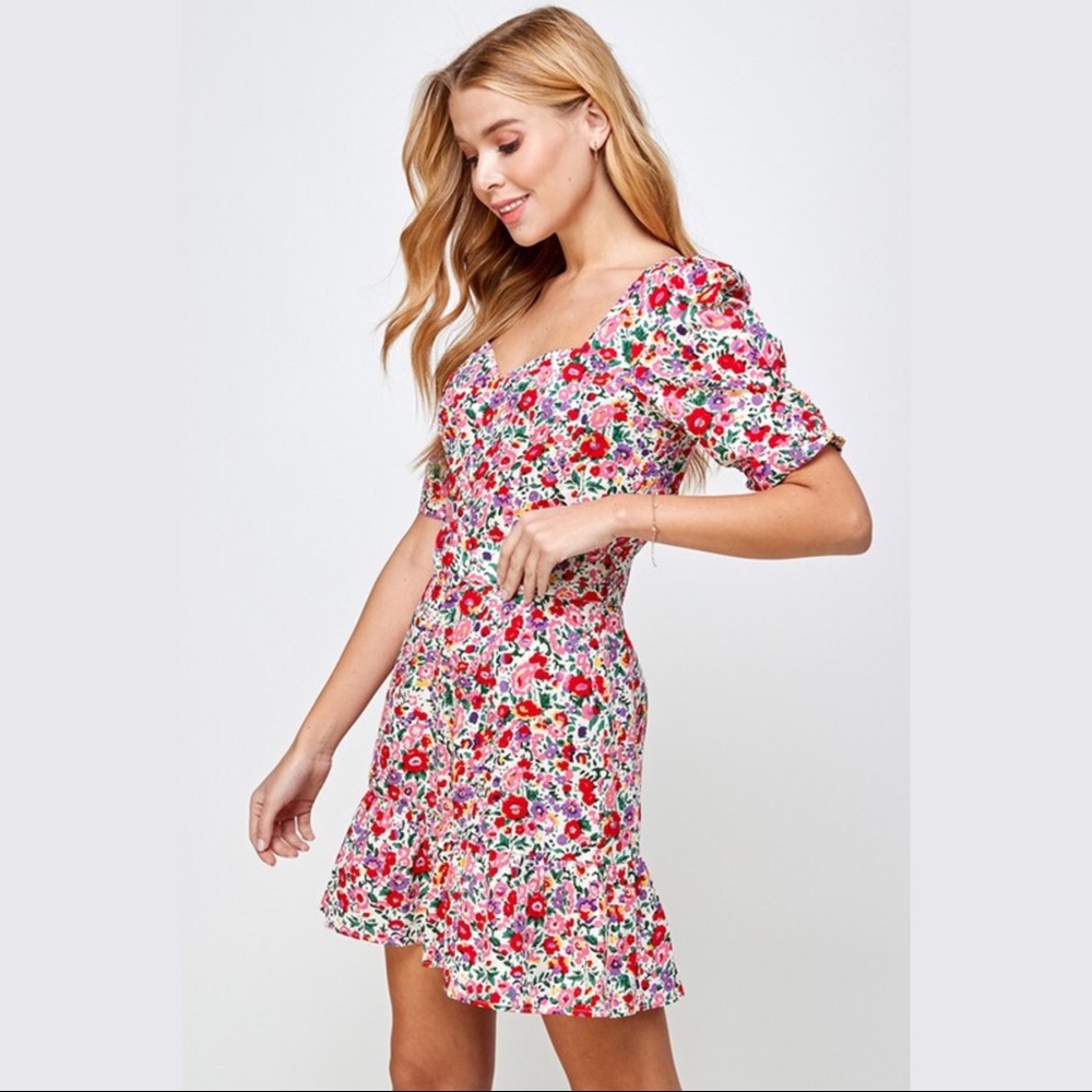 Sweetheart Floral Print Dress - Picture 7 of 13